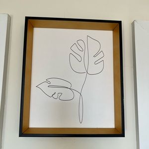 Black and White Palm Print Wall Art